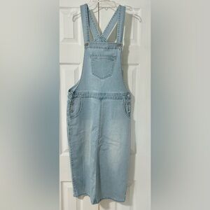 New jean Overalls jumper Lace & Lilac woman size xLarge denim